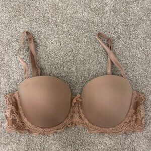 Victoria's Secret Nude Lace Strapless Bra